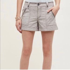 Pilcro and the Letterpress Gray Linen Blend Shorts Anthropologie Size 4